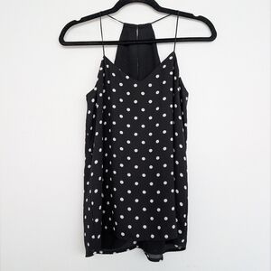 Black Polka Dot Sleeveless Top